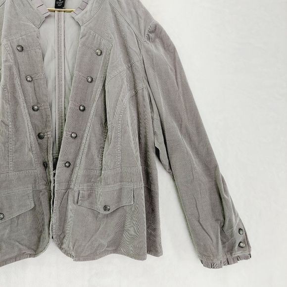 Lane Bryant Women's Gray Buttons Tops Blouse Jackets 6482 - Picture 4 of 8